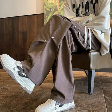 AIDASE  -  Men's Summer Thin Fashion Brand American Vibe Pants Loose Straight Wide-leg Casual Trousers aidase-shop